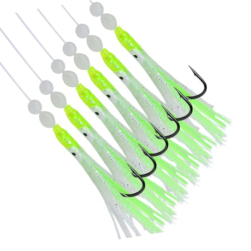 ZBIianxer 6pcs/Set Fishing Lures Glow Jigs Hakenköder Für Salzwasser Tintenfisch Haken Tintenfisch Jigs von ZBIianxer