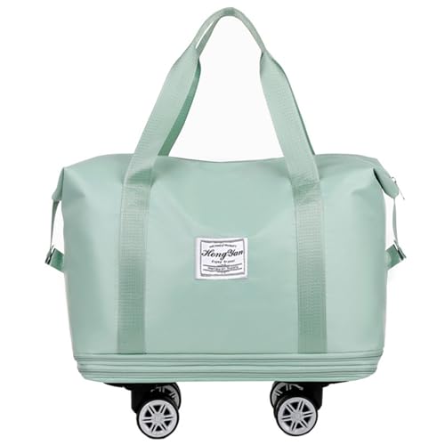 Faltbare Gepäcktasche, erweiterbar, mit Rolltuch, Trocken-Nass-Trennung, große Kapazität, Wochenendtasche, faltbare Gepäcktasche, grün von ZBIianxer