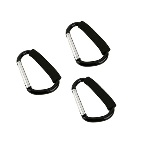 ZBIianxer 3Pcs Aluminium Legierungen Schwämme Einkaufs Haken D Form Karabiner Große Kinderwagen Clip Schwamm Bergsteigen Schnallen von ZBIianxer