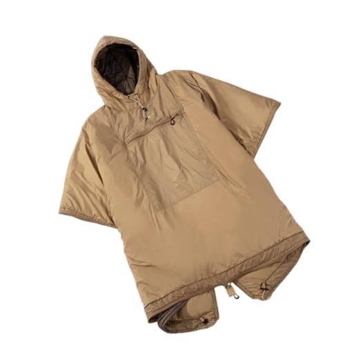 ZBIianxer Tragbarer Schlafsack Poncho Stadiondecke Für Den Außenbereich Dicker Und Großer Poncho Mit Kapuze Umhang wasserdichte Campingdecke von ZBIianxer