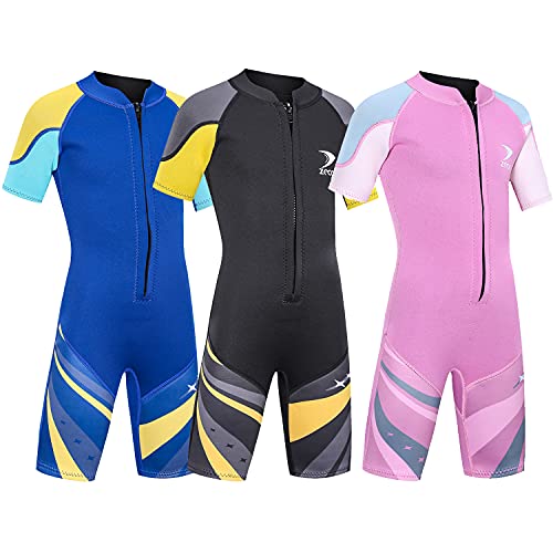 ZCCO Neoprenanzug Kinder, Kids Neoprenanzug 2.5mm Neopren Thermal Badeanzug, Neopren Front Zipper Taucheranzüge Surfen Schwimmen Tauchen Warmhalten für Wassersport,ROSA XS ZCCO Neoprenanzug Kinder, Kids Neoprenanzug 2.5mm Neopren Thermal Badeanzug, Neopren Front Zipper Taucheranzüge Surfen Schwimmen Tauchen Warmhalten für Wassersport,ROSA XS von ZCCO