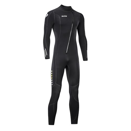 Ultra-Stretch-Neoprenanzug, 3 mm, Frontreißverschluss, Ganzkörper-Tauchanzug, Einteilig, für Männer und Frauen, Schnorcheln, Tauchen, Schwimmen, Surfen (Herren, M) von ZCCO