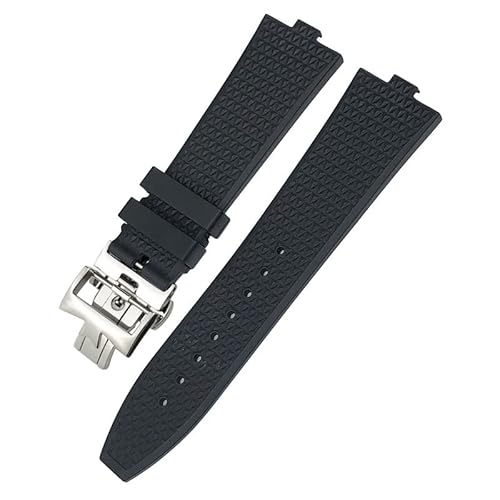 ZCCZJS 24mm * 7mm Fluor Gummi Armband Fit für Vacheron Constantin 5500V 4500V 7900 Schwarz Blau Uhr männer wasserdichte Strap Quick Release von ZCCZJS