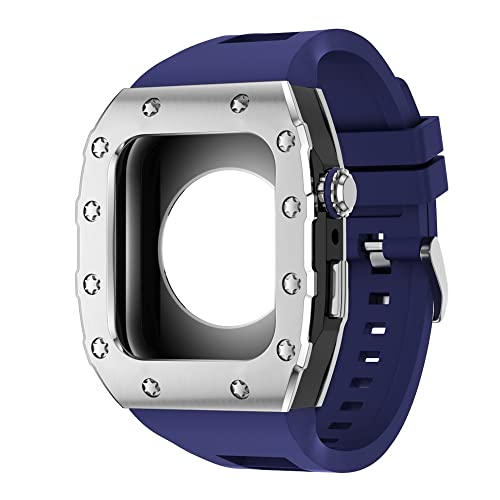 ZCCZJS 44mm 45mm Modifikationskit für IWatch Serie 7 6 5 4 SE Metallgehäuse Silikonband für Band Gummiband Stoßstangenabdeckung von ZCCZJS