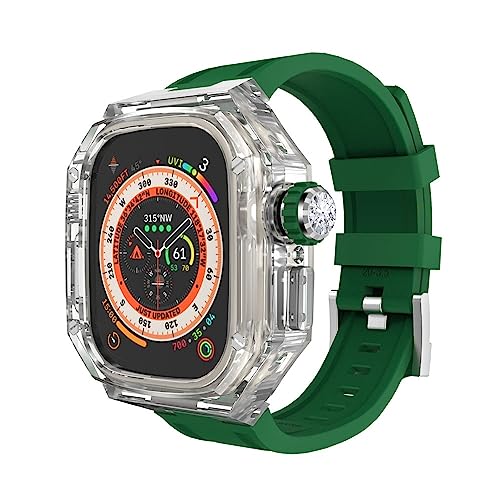 ZCCZJS 49 mm transparentes Mod-Kit-Uhrengehäuse, für Band Ultra, 49 mm Mod-Kit, Silikonarmband für iWatch 8 Ultra, DIY-Armband von ZCCZJS