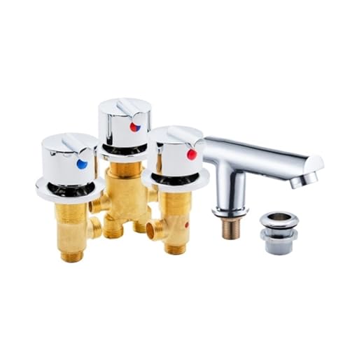 ZCCZJS Badezimmer Bronze verchromte Keramikpatrone Kälte und Mixer 2 Wege Wasserfall Wasserfall Tap Bad Duschkopf und Massagewanne Intell-Wasserhähne (Farbe: WF-101-5T-2GN, Größe: 1) von ZCCZJS