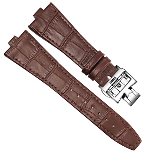 ZCCZJS Echtes Lederarmband für Vacheron Constantin Overseas Serie 4500V 5500V P47040 Edelstahlschnalle Herrenuhrenarmband 25 * 8mm von ZCCZJS