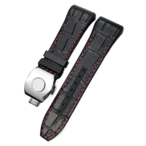 ZCCZJS Für Franck Muller Uhrenarmband 28mm Rindsleder Silikon Uhrenarmband Nylon Gummi Faltschließe Uhrenarmbänder Für Männer Armband von ZCCZJS