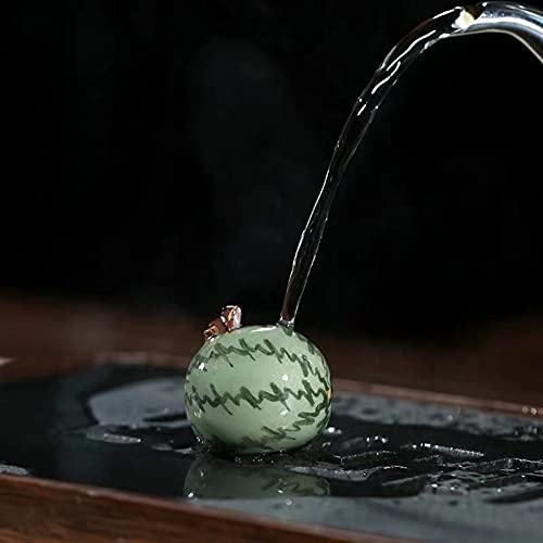 ZCCZJS Lila Ton Kreative Handgemachte Tee Haustier Hause Tee Tisch Dekoration Ornamente Keramik Wassermelone Sprühen Wasser Frosch Handwerk kleine überraschung von ZCCZJS