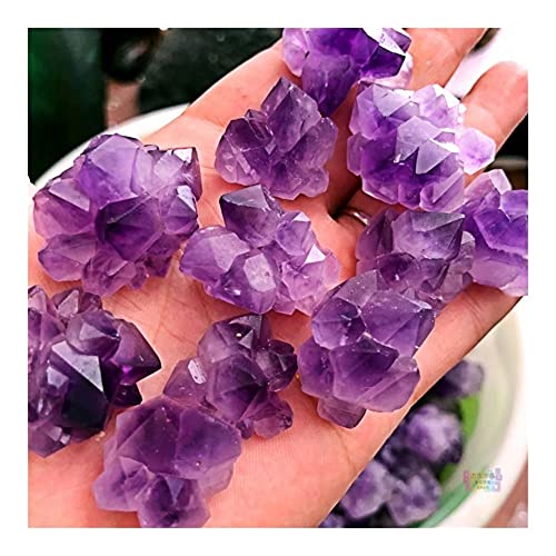 ZCCZJS Natürlicher rauer Kristall, dekorative Ornamente, lebende natürliche Uruguay-Amethyst-Cluster, Amethyst-Stein, Amethyst-Blumen, Rückgrat-Kristall, Amethyst-Knospe, DIY-Anhänger, Original von ZCCZJS