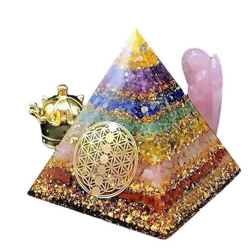 ZCCZJS Perlen-Charms im Großhandel, Sieben Chakren, große Kristall-Orgon-Pyramide, Reiki-Heilung, Chakra, Meditation, DIY-Anhänger von ZCCZJS