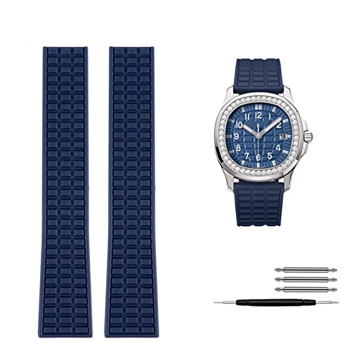 ZCCZJS Wasserdichtes Silikon-Uhrenarmband für Patek Philippe Aquanaut 5067A-001 Serie Silikon-Uhrenarmband 19 mm Damen-Armband von ZCCZJS