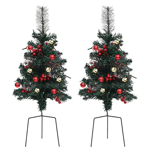 ZCCZJS Weihnachtsbaum Künstlicher Weg-Weihnachtsbaum mit LEDs Einzigartiger Weihnachtsbaum Weihnachtsdekoration 2 STK. 76 cm PVC Modisch von ZCCZJS