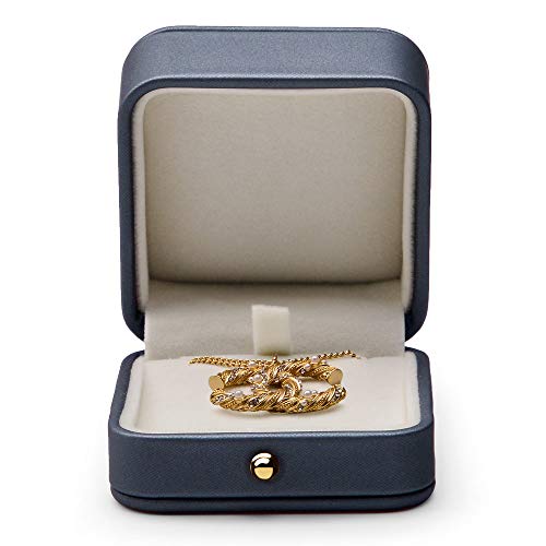 ZCCZJS Wunderschöne stahlblaue Ringbox aus Premium-Leder, Ring-Geschenkbox für Hochzeit, Heiratsantrag, Schmuckaufbewahrung (Ohrring-/Anhängerbox) von ZCCZJS