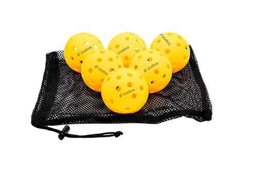 ZCEBRA - Pickleball bälle 40 Löcher Packung mit 6 balls USAPA-Kugeln, innen und außen, weich, robust, hohe Reboundung, für Wettbewerb im Freien von ZCEBRA