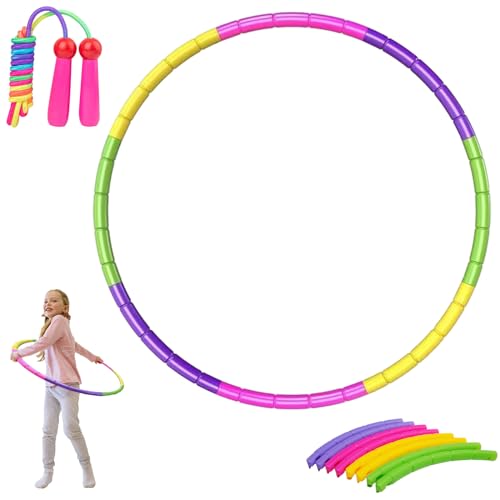 ZCOINS Hula Hoop Springseil Set für Kinder ab 4 Jahren, zusammengebauter Hula Hoop Reifen Kinder mit 8 Teilen, 70cm Durchmesser, einstellbares Gewicht, Kinder Hoola Hoop für Outdoor-Fitness, Gymnastik ZCOINS Hula Hoop Springseil Set für Kinder ab 4 Jahren, zusammengebauter Hula Hoop Reifen Kinder mit 8 Teilen, 70cm Durchmesser, einstellbares Gewicht, Kinder Hoola Hoop für Outdoor-Fitness, Gymnastik von ZCOINS
