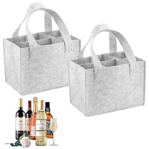 ZDNT 2 Stück Filztasche Weinflasche Tasche,Flaschentasche 6 Flaschen,Flaschen Tasche,Flaschentasche,Weinflasche Tasche,Männerhandtasche Biertasche, Bottle Bag,Geeignet für Partyreisen und Picknicks ZDNT 2 Stück Filztasche Weinflasche Tasche,Flaschentasche 6 Flaschen,Flaschen Tasche,Flaschentasche,Weinflasche Tasche,Männerhandtasche Biertasche, Bottle Bag,Geeignet für Partyreisen und Picknicks von ZDNT