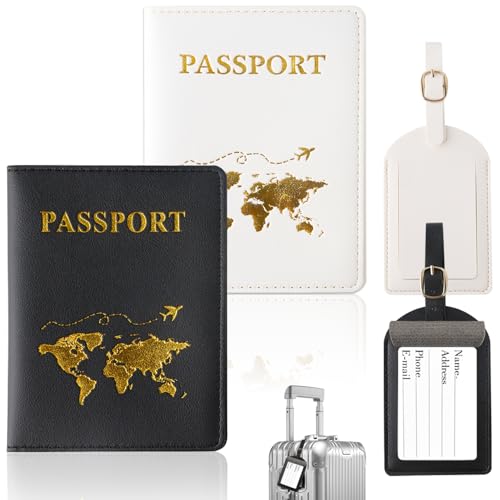 ZDNT Reisepasshülle,2 Stück Reisepasshülle mit 2 Kofferanhänger,Passport Holder,Passport Cover,Passport Hülle,Reisepasshülle Kofferanhänger für Kreditkarten,Ausweis und Reisedokumente ((Schwarz,weiß)) ZDNT Reisepasshülle,2 Stück Reisepasshülle mit 2 Kofferanhänger,Passport Holder,Passport Cover,Passport Hülle,Reisepasshülle Kofferanhänger für Kreditkarten,Ausweis und Reisedokumente ((Schwarz,weiß)) von ZDNT