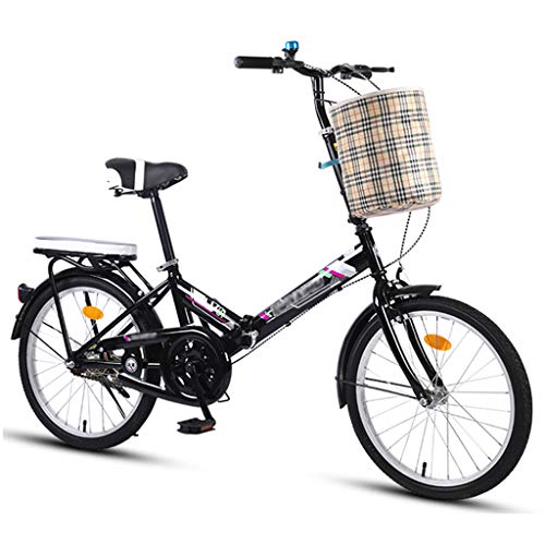 Klapprad mit Halterung, Mini-tragbares Fahrrad Ultraleichtes Stadtfahrrad für Erwachsene Kleines Studentenfahrrad für Damen Cruiser-Fahrrad, 16 Zoll / 20 Zoll von ZDXC