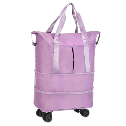 ZDdp 1 Stück Roll-Duffle-Tasche mit Rädern, Erweiterbare Faltbare Duffle-Tasche mit Rädern für Reisen, Rollende Gepäck-Duffle-Tasche, B von ZDdp