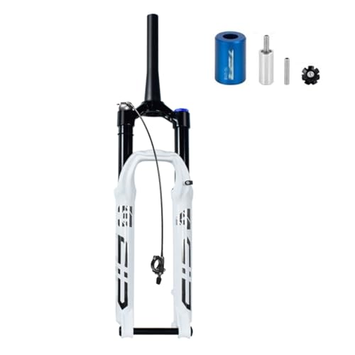 ZECHAO 26/27,5 Zoll Mountain Air Federgabel, 140 MM Federweg Steckachse Alu-Scheibenbremse Schulterkontrolle 1-1/2 Zoll Fahrrad-Stoßdämpfergabeln(Tapered Remote Lock,26inch) von ZECHAO