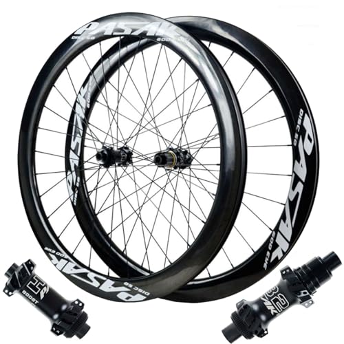 ZECHAO Carbonfaser 700C Rennrad-Rad,28-Loch Mid Lock Scheibenbremsrad 4 Lager 7/8/9/10/11/12 Geschwindigkeit for 700C*23C-45C Reifen 1845g Wheelset(Black-XD) von ZECHAO