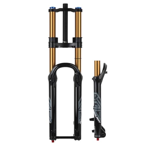 ZECHAO MTB Fahrradfedergabel 27,5/29 Zoll, 180 MM Federweg Doppelschulter-Luftgabel Schulterkontrolle Steckachse 110 MM mit Rückpralleinstellung(Straight Tube,27.5inch) von ZECHAO