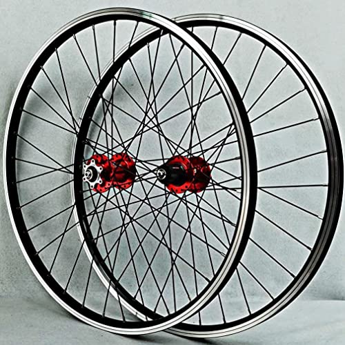 ZECHAO Mountainbicycle-Radsatz 26/27,5 / 29in, V-Bremsscheibenbremse Zweizweck Aluminiumlegierung Rim-Schnellspanner 32H-Nabe-Fit 7-12 Geschwindigkeit (Color : Red, Size : 29inch) von ZECHAO