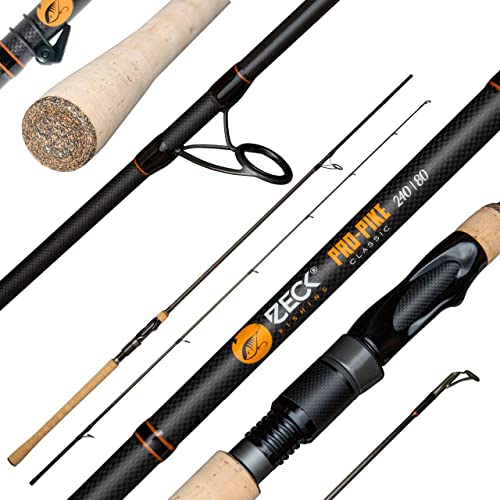 ZECK Predator Pro-Pike 2,40m Classic 80g - Spinnrute für Hechte, Hechtrute zum Spinnfischen, Raubfischrute, Angelrute zum Kunstköderangeln von ZECK