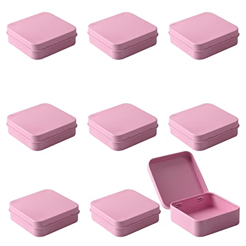 ZEOABSY 10 Stück Leer Rosa Blechdose mit Deckel, Kleine Metall Dosen 7,0 x 7,0 x 2,2 cm, Quadrat Aufbewahrungsbox Teiliges, Kartendose für Visitenkarten Kleine Metallbox ZEOABSY 10 Stück Leer Rosa Blechdose mit Deckel, Kleine Metall Dosen 7,0 x 7,0 x 2,2 cm, Quadrat Aufbewahrungsbox Teiliges, Kartendose für Visitenkarten Kleine Metallbox von ZEOABSY