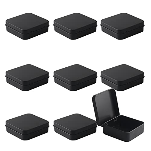 ZEOABSY 10 Stück Leer Schwarz Blechdose mit Deckel, Kleine Metall Dosen 7,0 x 7,0 x 2,2 cm, Quadrat Aufbewahrungsbox Teiliges, Kartendose für Visitenkarten Kleine Metallbox ZEOABSY 10 Stück Leer Schwarz Blechdose mit Deckel, Kleine Metall Dosen 7,0 x 7,0 x 2,2 cm, Quadrat Aufbewahrungsbox Teiliges, Kartendose für Visitenkarten Kleine Metallbox von ZEOABSY