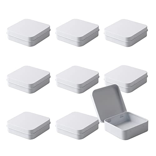 ZEOABSY 10 Stück Leer Weiß Blechdose mit Deckel, Kleine Metall Dosen 7,0 x 7,0 x 2,2 cm, Quadrat Aufbewahrungsbox Teiliges, Kartendose für Visitenkarten Kleine Metallbox ZEOABSY 10 Stück Leer Weiß Blechdose mit Deckel, Kleine Metall Dosen 7,0 x 7,0 x 2,2 cm, Quadrat Aufbewahrungsbox Teiliges, Kartendose für Visitenkarten Kleine Metallbox von ZEOABSY