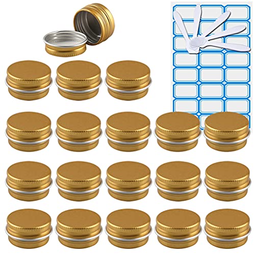ZEOABSY 100 Stück 5ml Gold Aluminium Leer Döschen Runde Alu Dosen mit Schraubdeckel Cremedose Schraubdose Aludose Tins für Kosmetik Kerze Salben 10x Spatel, 4x Etikette ZEOABSY 100 Stück 5ml Gold Aluminium Leer Döschen Runde Alu Dosen mit Schraubdeckel Cremedose Schraubdose Aludose Tins für Kosmetik Kerze Salben 10x Spatel, 4x Etikette von ZEOABSY