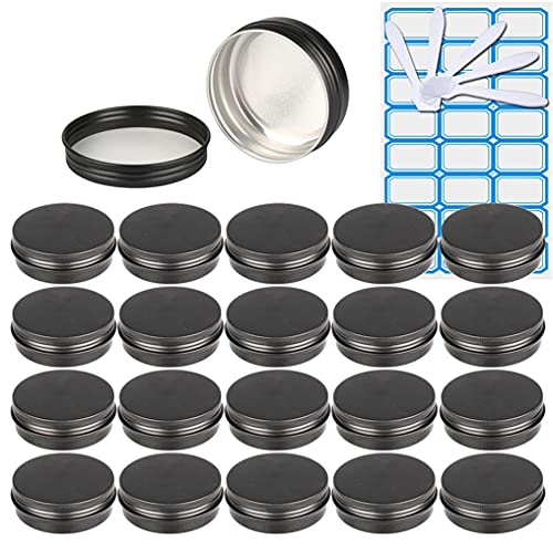 ZEOABSY 100 Stück 60ml Matt Schwarz Aluminium Leer Döschen Runde Alu Dosen mit Schraubdeckel Cremedose Schraubdose Aludose Tins für Kosmetik Kerze Salben 10x Spatel, 4X Etikette ZEOABSY 100 Stück 60ml Matt Schwarz Aluminium Leer Döschen Runde Alu Dosen mit Schraubdeckel Cremedose Schraubdose Aludose Tins für Kosmetik Kerze Salben 10x Spatel, 4X Etikette von ZEOABSY