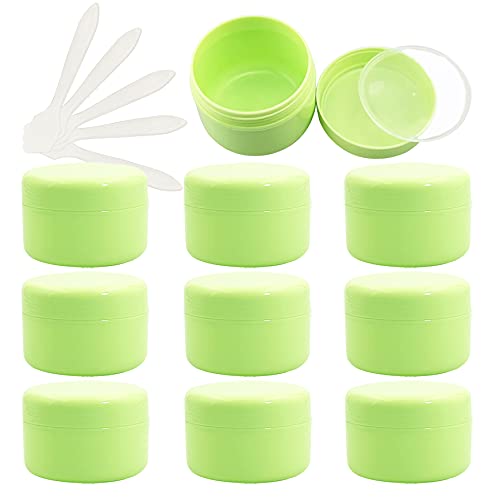 ZEOABSY 12 Stück, 100ml Grün Plastik Leerdose, Kosmetische Lotion Creme Tiegel mit Schraubverschluss, Innenfutter, für Cremedose, Nailart Lippenbalsam Creme + 5 x Löffel ZEOABSY 12 Stück, 100ml Grün Plastik Leerdose, Kosmetische Lotion Creme Tiegel mit Schraubverschluss, Innenfutter, für Cremedose, Nailart Lippenbalsam Creme + 5 x Löffel von ZEOABSY