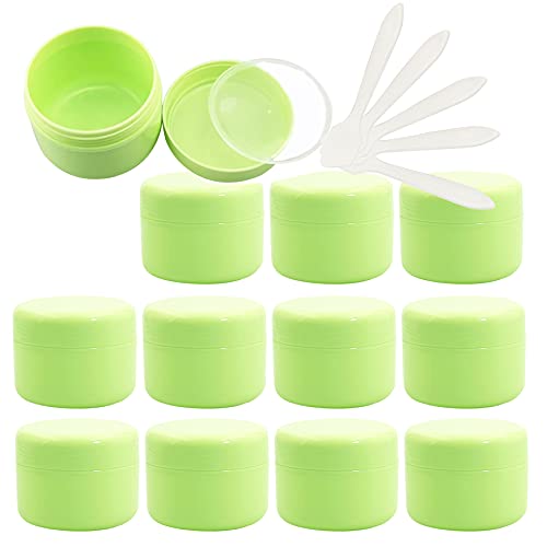 ZEOABSY 12 Stück, 20ml Grün Plastik Leerdose, Kosmetische Lotion Creme Tiegel mit Schraubverschluss, Innenfutter, für Cremedose, Nailart Lippenbalsam Creme + 5 x Löffel ZEOABSY 12 Stück, 20ml Grün Plastik Leerdose, Kosmetische Lotion Creme Tiegel mit Schraubverschluss, Innenfutter, für Cremedose, Nailart Lippenbalsam Creme + 5 x Löffel von ZEOABSY