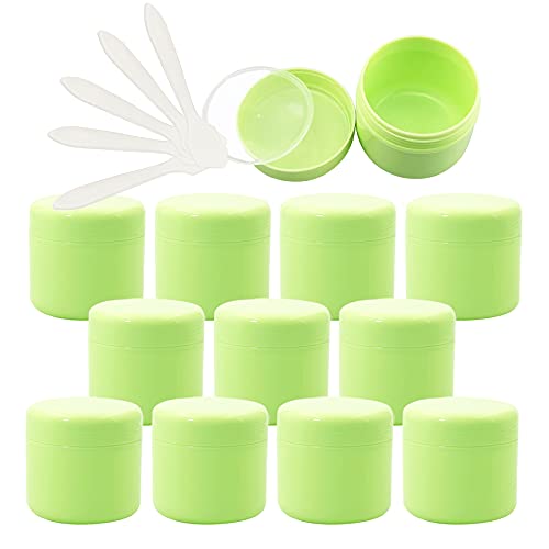 ZEOABSY 12 Stück, 30ml Grün Plastik Leerdose, Kosmetische Lotion Creme Tiegel mit Schraubverschluss, Innenfutter, für Cremedose, Nailart Lippenbalsam Creme + 5 x Löffel ZEOABSY 12 Stück, 30ml Grün Plastik Leerdose, Kosmetische Lotion Creme Tiegel mit Schraubverschluss, Innenfutter, für Cremedose, Nailart Lippenbalsam Creme + 5 x Löffel von ZEOABSY