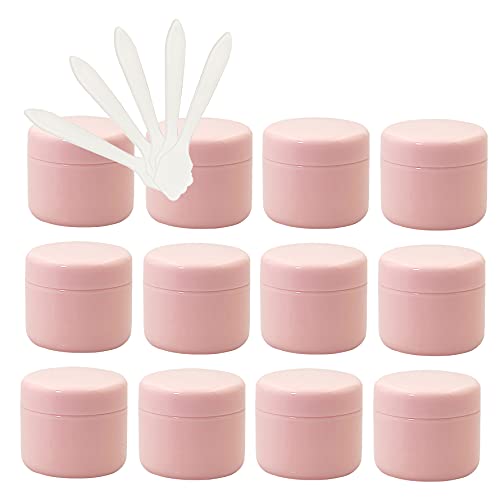 ZEOABSY 12 Stück, 30ml Rosa Plastik Leerdose, Kosmetische Lotion Creme Tiegel mit Schraubverschluss, Innenfutter, für Cremedose, Nailart Lippenbalsam Creme + 5 x Löffel ZEOABSY 12 Stück, 30ml Rosa Plastik Leerdose, Kosmetische Lotion Creme Tiegel mit Schraubverschluss, Innenfutter, für Cremedose, Nailart Lippenbalsam Creme + 5 x Löffel von ZEOABSY