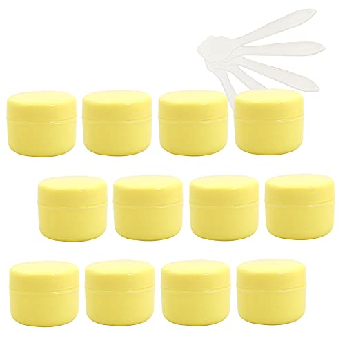 ZEOABSY 12 Stück, 50ml Gelb Plastik Leerdose, Kosmetische Lotion Creme Tiegel mit Schraubverschluss, Innenfutter, für Cremedose, Nailart Lippenbalsam Creme + 5 x Löffel ZEOABSY 12 Stück, 50ml Gelb Plastik Leerdose, Kosmetische Lotion Creme Tiegel mit Schraubverschluss, Innenfutter, für Cremedose, Nailart Lippenbalsam Creme + 5 x Löffel von ZEOABSY