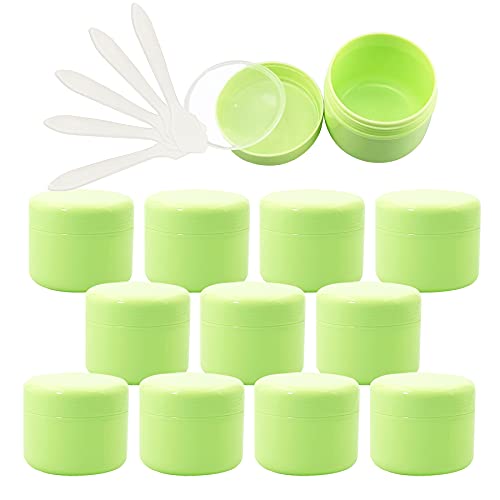 ZEOABSY 12 Stück, 50ml Grün Plastik Leerdose, Kosmetische Lotion Creme Tiegel mit Schraubverschluss, Innenfutter, für Cremedose, Nailart Lippenbalsam Creme + 5 x Löffel ZEOABSY 12 Stück, 50ml Grün Plastik Leerdose, Kosmetische Lotion Creme Tiegel mit Schraubverschluss, Innenfutter, für Cremedose, Nailart Lippenbalsam Creme + 5 x Löffel von ZEOABSY