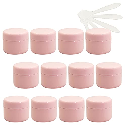 ZEOABSY 12 Stück, 50ml Rosa Plastik Leerdose, Kosmetische Lotion Creme Tiegel mit Schraubverschluss, Innenfutter, für Cremedose, Nailart Lippenbalsam Creme + 5 x Löffel ZEOABSY 12 Stück, 50ml Rosa Plastik Leerdose, Kosmetische Lotion Creme Tiegel mit Schraubverschluss, Innenfutter, für Cremedose, Nailart Lippenbalsam Creme + 5 x Löffel von ZEOABSY