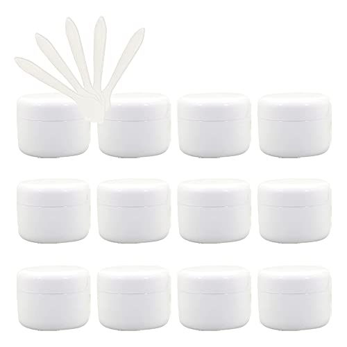 ZEOABSY 12 Stück, 50ml Weiß Plastik Leerdose, Kosmetische Lotion Creme Tiegel mit Schraubverschluss, Innenfutter, für Cremedose, Nailart Lippenbalsam Creme + 5 x Löffel ZEOABSY 12 Stück, 50ml Weiß Plastik Leerdose, Kosmetische Lotion Creme Tiegel mit Schraubverschluss, Innenfutter, für Cremedose, Nailart Lippenbalsam Creme + 5 x Löffel von ZEOABSY