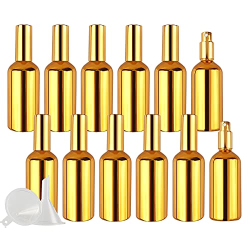 ZEOABSY 12 Stück 100ml UV-Beschichtetes Gold Glas Sprühflaschen & 2 Stück Trichter, 100 ml Leer Glas Nachfüllbar Zerstäuber Sprayflasche Reisen Heim Parfumzerstäuber ZEOABSY 12 Stück 100ml UV-Beschichtetes Gold Glas Sprühflaschen & 2 Stück Trichter, 100 ml Leer Glas Nachfüllbar Zerstäuber Sprayflasche Reisen Heim Parfumzerstäuber von ZEOABSY