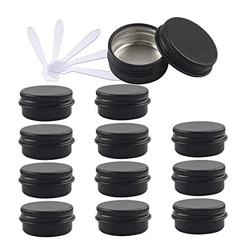 ZEOABSY 12 Stück 10ml Matt Schwarz Aluminium Leer Dosen mit Schraubdeckel Runde Alu Tiegel Cremedose Schraubdose Aludose Tins für Kosmetik Kerze Salben 6X Spatel ZEOABSY 12 Stück 10ml Matt Schwarz Aluminium Leer Dosen mit Schraubdeckel Runde Alu Tiegel Cremedose Schraubdose Aludose Tins für Kosmetik Kerze Salben 6X Spatel von ZEOABSY