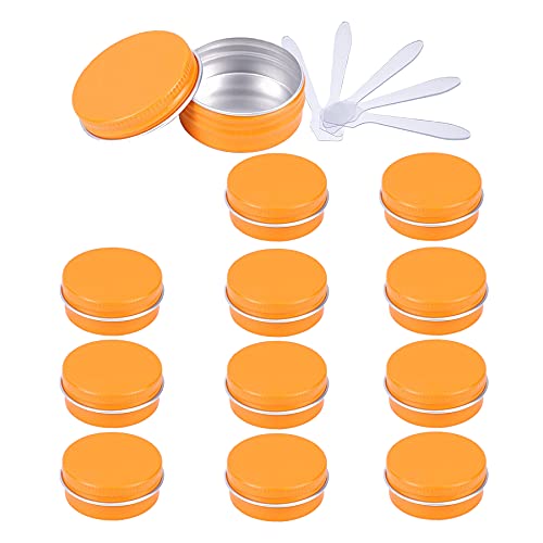 ZEOABSY 12 Stück 15ml Orange Aluminium Leer Dosen mit Schraubdeckel Runde Alu Tiegel Cremedose Schraubdose Aludose Tins für Kosmetik Kerze Salben 6X Spatel ZEOABSY 12 Stück 15ml Orange Aluminium Leer Dosen mit Schraubdeckel Runde Alu Tiegel Cremedose Schraubdose Aludose Tins für Kosmetik Kerze Salben 6X Spatel von ZEOABSY