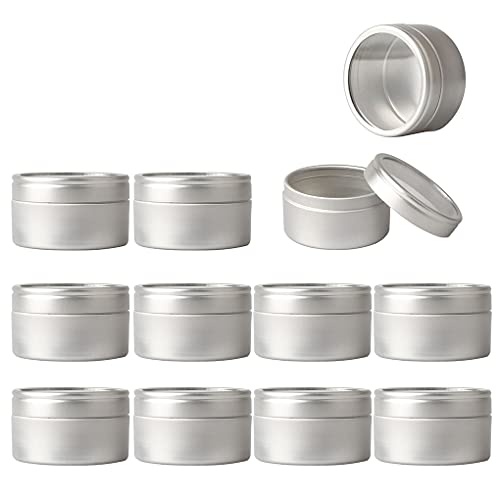 ZEOABSY 12 Stück 20ml Silber Leere Aluminiumdose Aluminium Runde Stülpdeckeldose Dosen Aludose Blechdosen mit Sichtfenster Cremedosen für DIY Salben Kerze Kosmetik Rasierseife von ZEOABSY