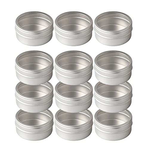 ZEOABSY 12 Stück 40ml Silber Leere Aluminiumdose Aluminium Runde Stülpdeckeldose Dosen Aludose Blechdosen mit Sichtfenster Cremedosen für DIY Salben Kerze Kosmetik Rasierseife von ZEOABSY