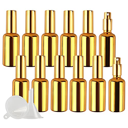 ZEOABSY 12 Stück 50ml UV-Beschichtetes Gold Glas Sprühflaschen & 2 Stück Trichter, 50 ml Leer Glas Nachfüllbar Zerstäuber Sprayflasche Reisen Heim Parfumzerstäuber ZEOABSY 12 Stück 50ml UV-Beschichtetes Gold Glas Sprühflaschen & 2 Stück Trichter, 50 ml Leer Glas Nachfüllbar Zerstäuber Sprayflasche Reisen Heim Parfumzerstäuber von ZEOABSY