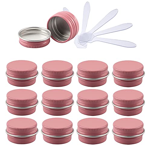 ZEOABSY 12 Stück 5ml Rosa Aluminium Leer Döschen Runde Alu Dosen mit Schraubdeckel Cremedose Schraubdose Aludose Tins für Kosmetik Kerze Salben 6X Spatel ZEOABSY 12 Stück 5ml Rosa Aluminium Leer Döschen Runde Alu Dosen mit Schraubdeckel Cremedose Schraubdose Aludose Tins für Kosmetik Kerze Salben 6X Spatel von ZEOABSY