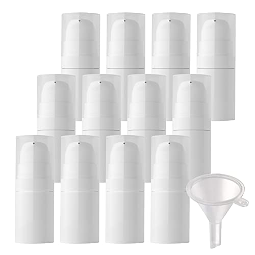 ZEOABSY 12 Stück Klein 5ml Nicht NACHFÜLLBAR Leere Weiß Kunststoff Airless Cremespender Pumpspender Pumpflasche für Kosmetik Lotion Gel Reise - Keine Innenrohr ZEOABSY 12 Stück Klein 5ml Nicht NACHFÜLLBAR Leere Weiß Kunststoff Airless Cremespender Pumpspender Pumpflasche für Kosmetik Lotion Gel Reise - Keine Innenrohr von ZEOABSY